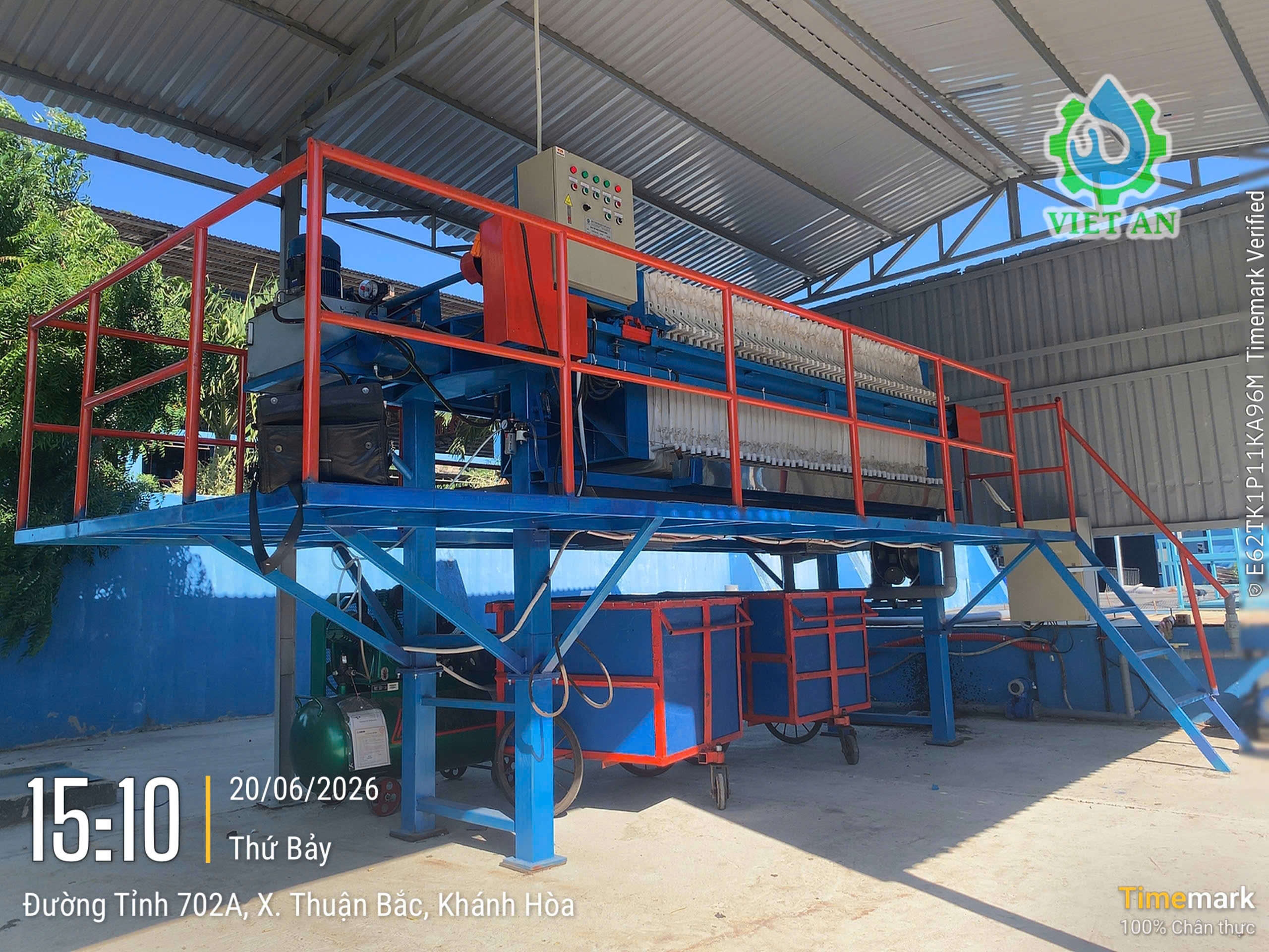 Máy ép bùn Khung bản Việt An lắp đặt cho Khu công nghiệp