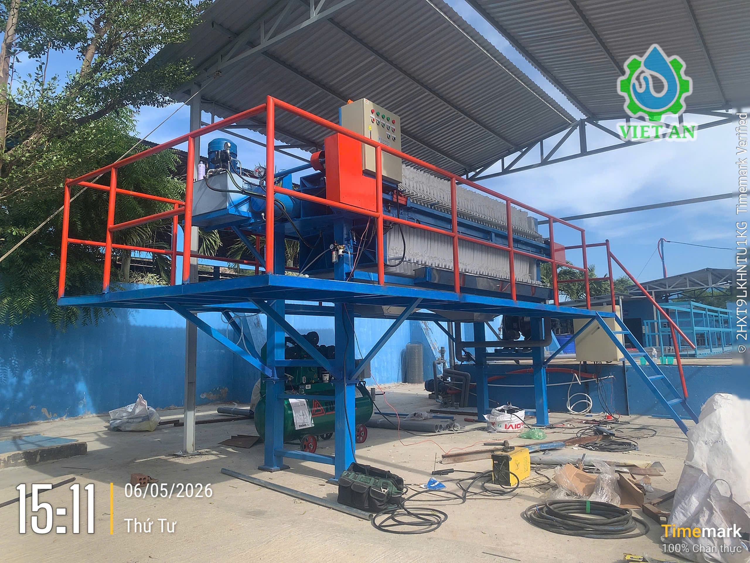 Máy ép bùn khung bản sản xuất tại công ty Việt An