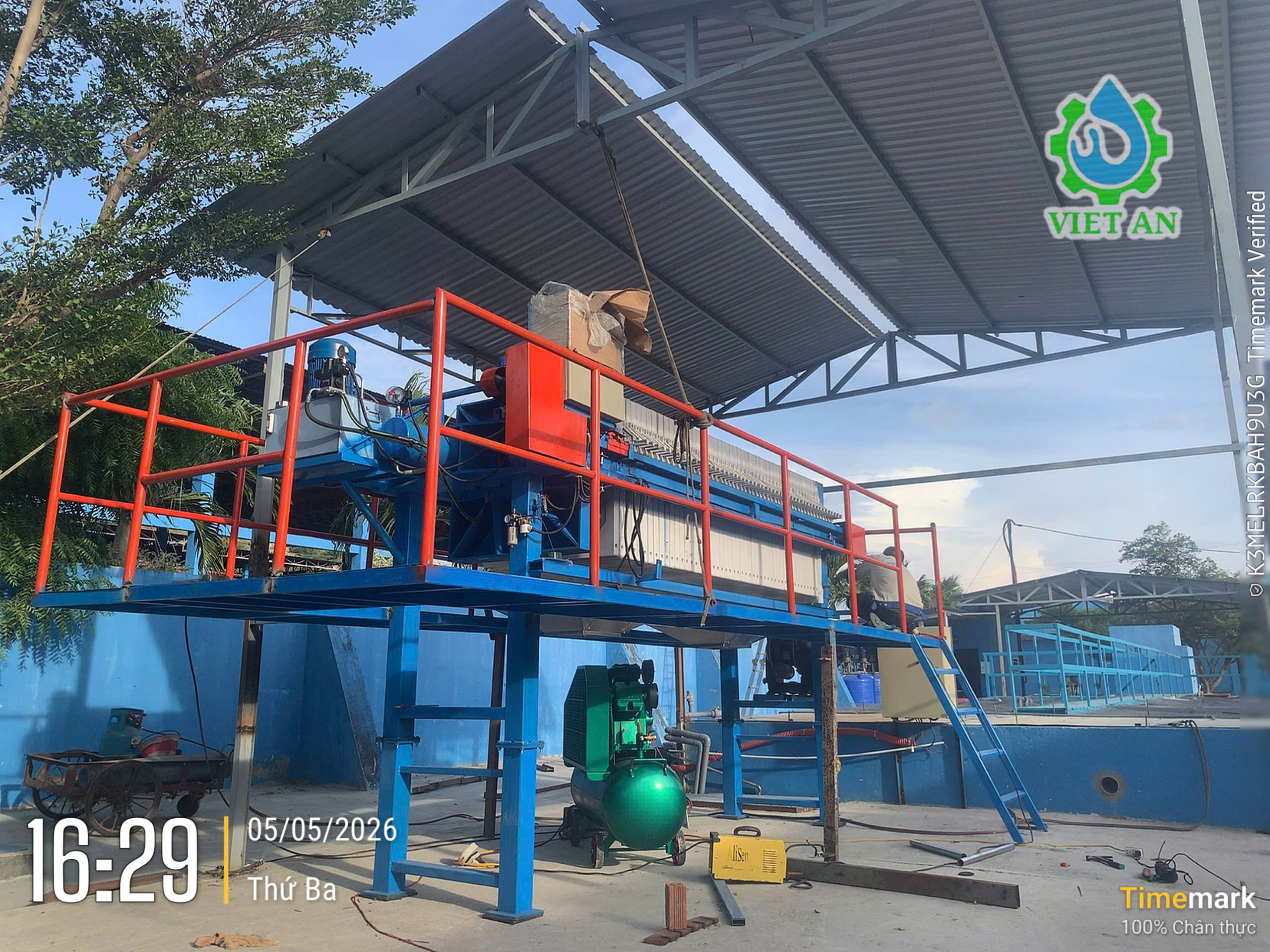 Máy ép bùn Khung bản Việt An sản xuất